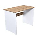 Inval 40"W Writing Desk With Wooden Top And Wide Legs, Amaretto/White