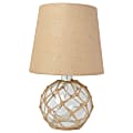 Lalia Home Maritime Glass And Rope Table Lamp, 14-3/4"H, Burlap/Clear