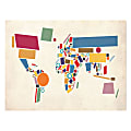 Trademark Fine Art Abstract Shapes World Map Canvas Art, 18" x 24"