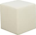 Lifestyle Solutions Brady Fabric Ottoman, 19”H x 18”W x 18”D, Ivory