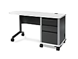 HON® SmartLink™ Single Pedestal-Right Teacher Workstation, 30" x 24" x 60", Charcoal/Silver