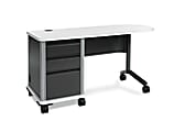 HON® SmartLink™ Single Pedestal-Left Teacher Workstation, 30" x 24" x 60", Charcoal/Silver