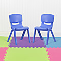 Flash Furniture Plastic Stackable School Chairs With 15-1/2" Seat Height, Blue, Set Of 2 Chairs 1 thumbnail image