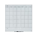 U Brands® Frameless Floating Non-Magnetic Glass Dry-Erase Monthly Calendar Board, 36" X 36", Frosted White (Actual Size 35" x 35")