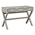 Office Star™ Wellington 47"W Writing Desk With Power, Gray 1 thumbnail image