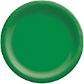Amscan Round Paper Plates, Festive Green, 6-3/4”, 50 Plates Per Pack, Case Of 4 Packs