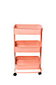We R Memory Keepers 3-Tier Steel Rolling Storage Cart, 36 1/2" x 17" x 17", Coral 1 thumbnail image