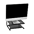 Mind Reader Metal 2-Tier Monitor Stand with Lower Shelf, 6"H x 12.5"W x 14"L, Black 1 thumbnail image