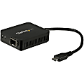 StarTech.com USB C to Fiber Optic Converter - Open SFP - USB 3.0 Gigabit Ethernet Network Adapter - 1000BASE-SX/LX - Windows / Mac / Linux