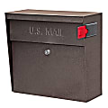 Mail Boss™ Metro Mail Wall Mount Locking Mailbox, 14 3/4"H x 15 2/5"W x 7 1/8"D, Bronze 1 thumbnail image