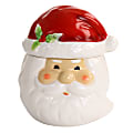 Gibson Home Joyful Santa Durastone Cookie Jar, 6-3/4”H x 5-1/2”W x 5”D, Red/White 1 thumbnail image