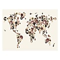 Trademark Fine Art Giclee Print On Canvas, Flowers World Map By Michael Tompsett, 18"H x 24"W 1 thumbnail image