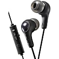 JVC Gumy Gamer HA-FX7G-B Earset - Stereo - Mini-phone (3.5mm) - Wired - 6 Ohm - 10 Hz - 20 kHz - Earbud - Binaural - In-ear - 3.25 ft Cable - Black 1 thumbnail image