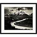 Amanti Art The Tetons And The Snake River Grand Teton National Park Wyoming 1942 by Ansel Adams Wood Framed Wall Art Print, 27”W x 23”H, Black
