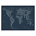 Trademark Fine Art Giclee Print On Canvas, Font World Map VI By Michael Tompsett, 18"H x 24"W