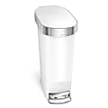 simplehuman Slim Trash Can, 10.57 Gallons, White 1 thumbnail image