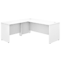 Bush Business Furniture Studio C 72"W L-Shaped Corner Desk With Return, White, Premium Installation