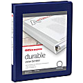 Office Depot® Brand 3-Ring Durable View Binder, 1/2" Round Rings, Blue 1 thumbnail image