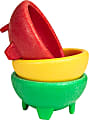 Taco Tuesday 3-Piece Plastic Salsa Bowl Set, Red/Yellow/Green