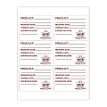 Custom 1-Color Laser Sheet Labels And Stickers, 3" x 4" Rectangle, 6 Labels Per Sheet, Box Of 100 Sheets