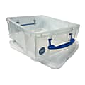 Really Useful Box® Plastic Storage Container With Built-In Handles And Snap Lid, 17 Liters, 18 7/8" x 15 3/8" x 8", Clear 1 thumbnail image