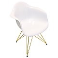 Lumisource Neo Flair Mid-Century Modern Chairs, White/Gold