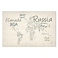 Trademark Fine Art Giclee Print On Canvas, Typography World Map By Michael Tompsett, 18"H x 24"W 1 thumbnail image