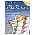 Geographics Inkjet, Laser Print Business Card - 3 1/2" x 2" - 65 lb Basis Weight - Matte - 100 / Pack - White