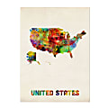 Trademark Fine Art United States Map Canvas Art, 18" x 24"