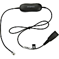 Jabra Straight Phone Cable Adapter - 1.97 ft Phone Cable - First End: 1 x RJ-9 Phone - Male - Second End: 1 x Quick Disconnect Audio 1 thumbnail image