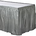 Amscan Plastic Table Skirts, Silver, 21’ x 29”, Pack Of 2 Skirts