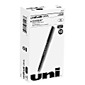 uni-ball® Onyx® Rollerball Pens, Fine Point, 0.7 mm, Black Barrel, Black Ink, Pack Of 12