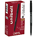 uni-ball® Onyx® Rollerball Pens, Fine Point, 0.7 mm, Black Barrel, Black Ink, Pack Of 12