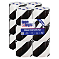 BOX Packaging Striped Vinyl Tape, 3" Core, 4" x 36 Yd., Black/White, Case Of 12