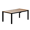 Inval Madeira Indoor And Outdoor Rectangular Plastic Patio Dining Table, 29-1/8” x 70-7/8”, Black/Teak Brown