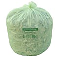 Natur Bag Compostable Trash Liners, 13 Gallons, Green, 25 Liners Per Box, Case Of 10 Boxes