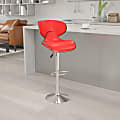Flash Furniture Cozy Mid-Back Adjustable Bar Stool, Gray/Red 1 thumbnail image
