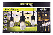 Enbrighten LED Café Lights, 48', Indoor/Outdoor, Black Cord/Multicolor Lights