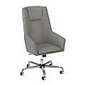 Bush Business Furniture London High-Back Faux Leather Box Chair, Light Gray, Standard Delivery