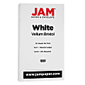 JAM Paper® Vellum Bristol Card Stock, Ledger Paper Size, 110 Lb, White, Pack Of 50 Sheets