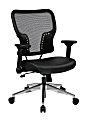 Office Star™ Space Seating 213 Series Ergonomic Air Grid/Bonded Leather Mid-Back Chair, Black