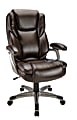 Realspace® Cressfield Bonded Leather High-Back Executive Office Chair, Brown/Silver, BIFMA Compliant 1 thumbnail image