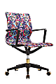 Raynor® Elizabeth Sutton Wynwood Lost in Color Fabric Mid-Back Task Chair, Multi Rose/Black/Gold