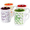 Gibson Inspirational Words 4-Piece Mug Set, 16 Oz, Assorted Colors 1 thumbnail image
