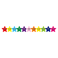 Hygloss Colorful Happy Stars Border Strips - 12 (Happy Stars) Shape - Damage Resistant, Durable, Long Lasting - 36" Height x 3" Width - Assorted - 12 / Pack 1 thumbnail image
