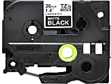 Brother P-Touch TZe-M365 Label Tape, 1-7/16" x 26-1/4', Matte Black/White 1 thumbnail image
