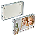 Azar Displays Acrylic Block Frames With Metal Back Plates, 3" x 4-1/2", White, Pack Of 2 Frames 1 thumbnail image