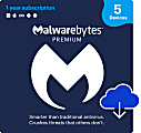 Malwarebytes Premium, For 5 Devices, 1-Year Subscription, Windows/Mac/Android, ESD 1 thumbnail image