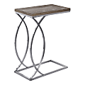 Monarch Specialties Side Accent Table, Rectangular, Dark Taupe/Chrome