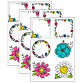 Creative Teaching Press® Designer Cut-Outs, 6", Bright Blooms Doodly Blooms, 36 Cut-Outs Per Pack, Set Of 3 Packs